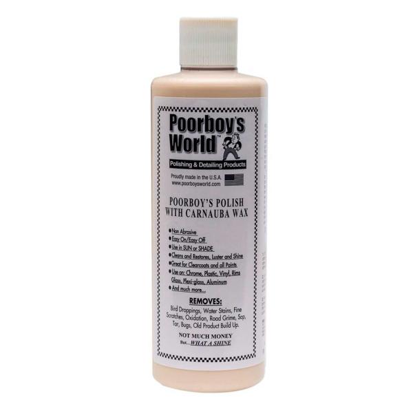 Polish with Carnauba Wax 473ml Poorboys World polish med voks til lyse Biler