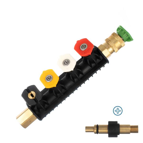 Kort Quick Connect Dyse Sæt til Bosch Aquatak / Black & Decker / Makita / Scheppach med holder