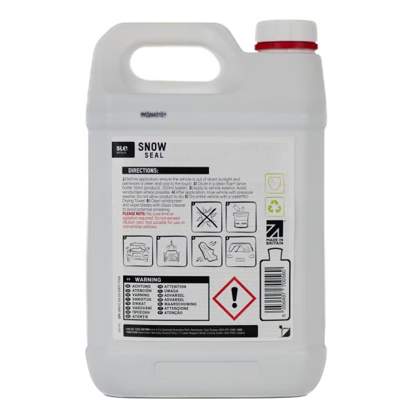 etiket til Snow Seal Si02 skylleforsegler Valetpro