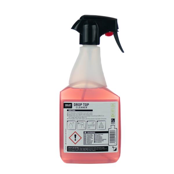Spray flaske bagside af Drop Trop kaleche rens fra ValetPRO