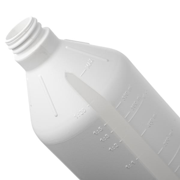 Flaske til bilpleje med måle enheder