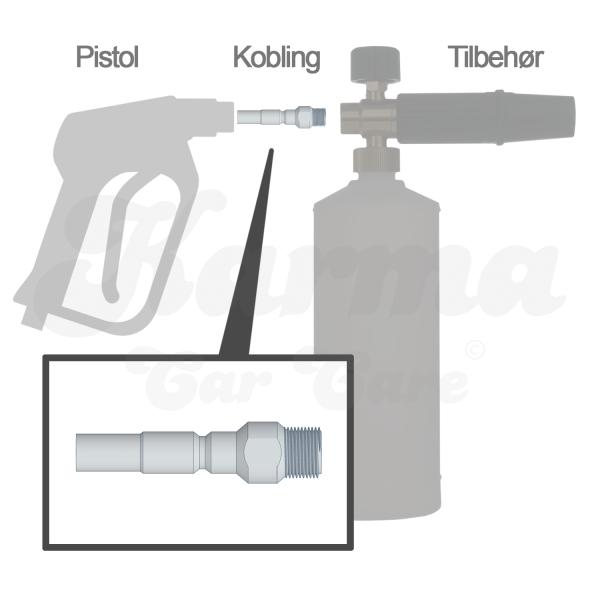 Kobling til Kranzle D10 skal sidde imellem højtryksrenser pistol og Skumlanse Classic