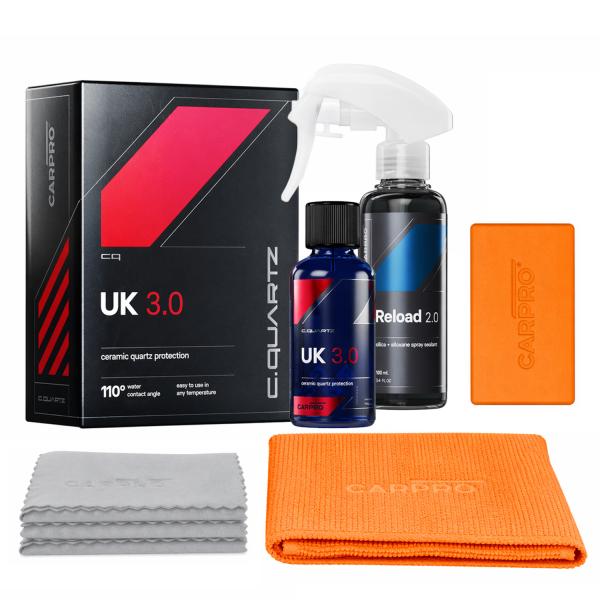 CarPro CQ.UK 3.0 30ml og CarPro Reload 100ml kit - med applikatore og klude