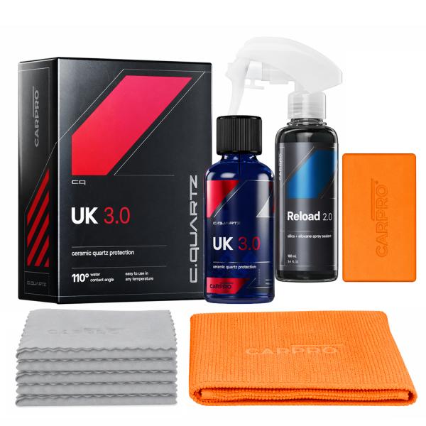 CarPro CQ.UK 3.0 30ml og CarPro Reload 100ml kit - med applikatore og klude