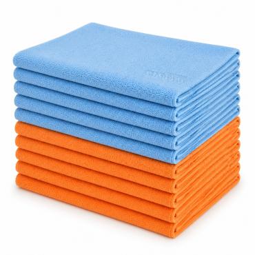 CarPro 2Face Microfiberklude Orange/Blå – 10 Pak