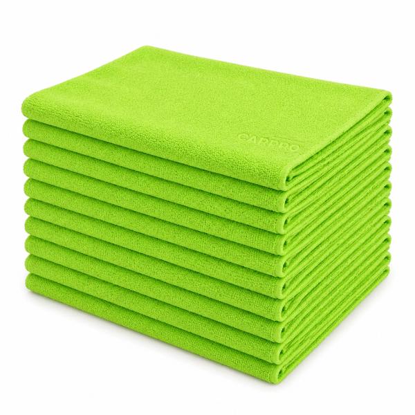 CarPro 2Face Microfiberklude – 10 stk (Grøn)